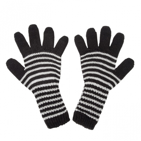 Перчатки зимние СНЕЖАНЬ удлинённые, детские., р-р 14, черный/белый (4529143)