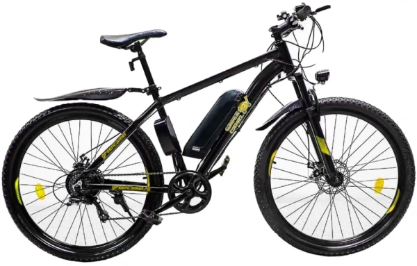 Электровелосипед GREEN CAMEL Класс А (27,5", 350W, 10Ah, 7ск.,) черный/желтый