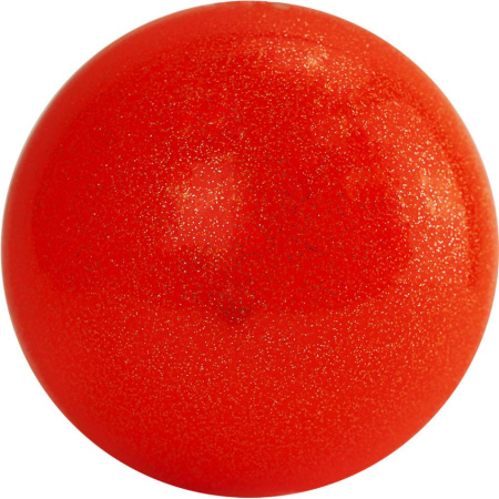 Мяч для художественной гимнастики однотонный AGP-19-06, d-19 см, PVC, оранжевый с блестками