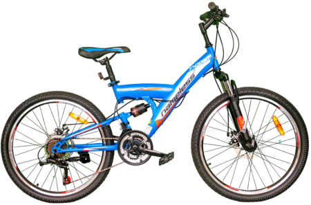 Велосипед NAMELESS 24" V4200D (21 ск., рост 14", двухподвес.) синий/ красный